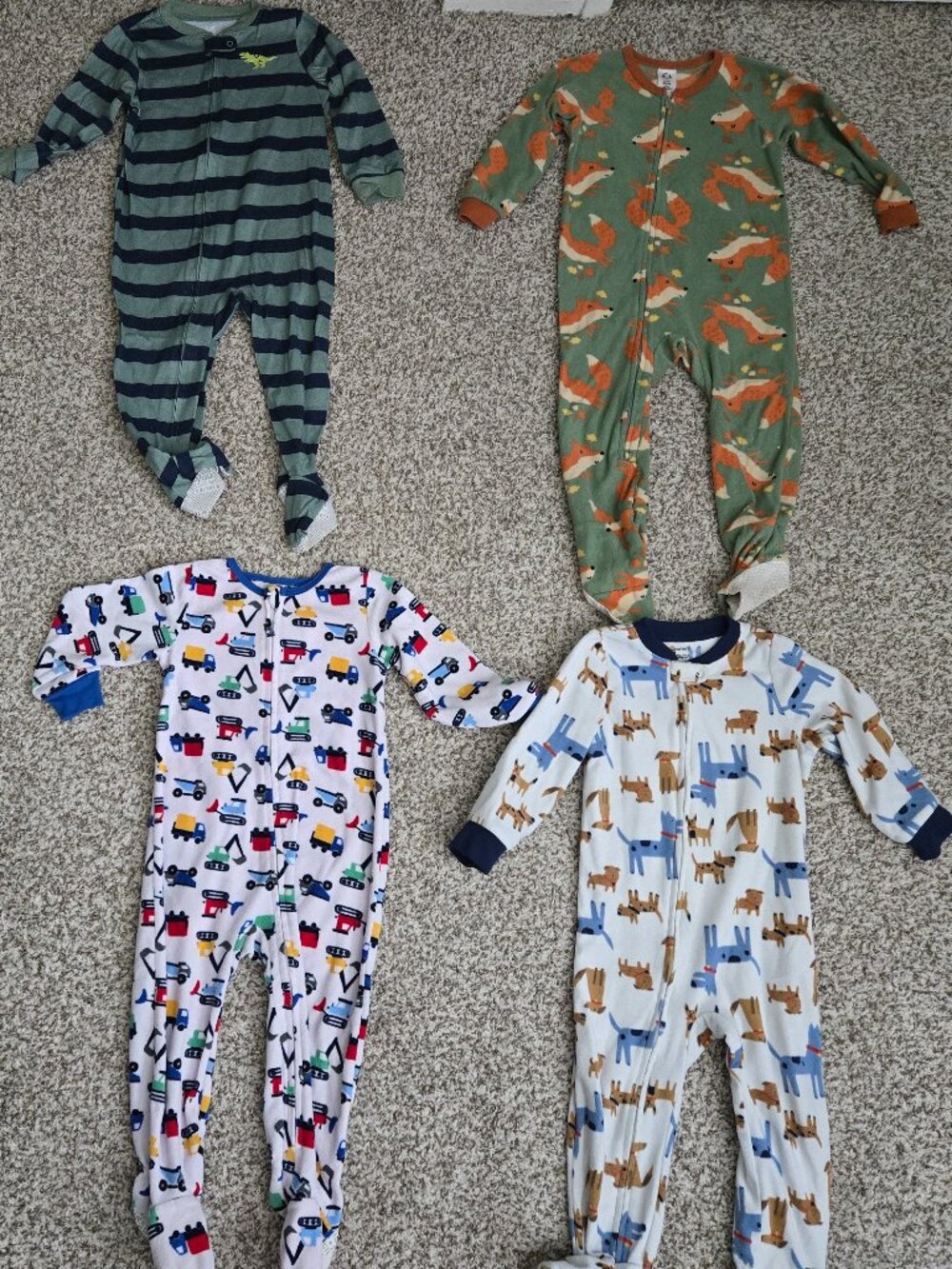 Toddler Boy Clothes Size 2T Bundle of Pajama Onesies and Two Piece Sets